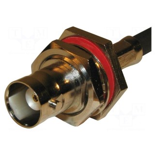Socket | BNC | female | straight | 50Ω | crimped | PTFE | gold-plated
