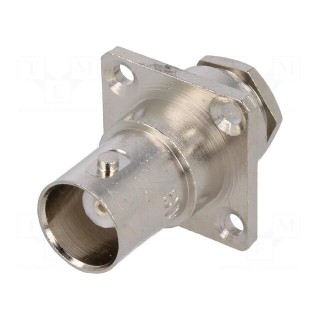 Socket | BNC | female | straight | 50Ω | RG58 | clamp | for panel mounting