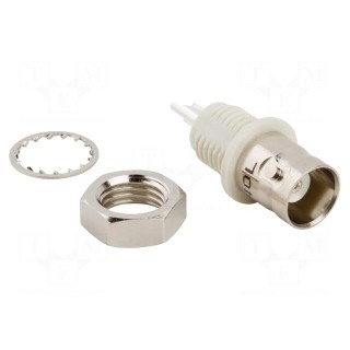 Socket | BNC | female | straight | 50Ω | soldering | nylon | silver plated