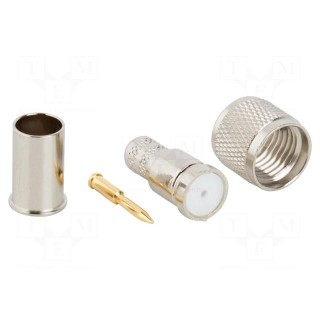 Plug | UHF mini | male | straight | soldering,crimped | for cable | PTFE