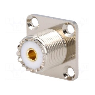Socket | UHF (SO-239) | female | straight | soldering | 18x18mm