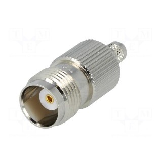 Plug | TNC | female | straight | 50Ω | crimped | for cable | delrin (POM)