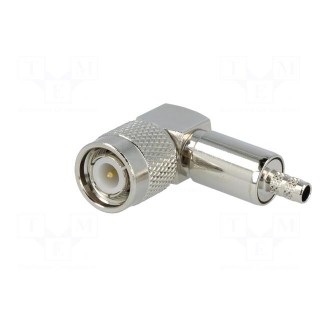 Plug | TNC | male | angled 90° | 50Ω | crimped | for cable | POM | Vswr: 1.35