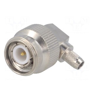 Plug | TNC | male | angled 90° | 50Ω | RG142,RG223,RG400 | for cable