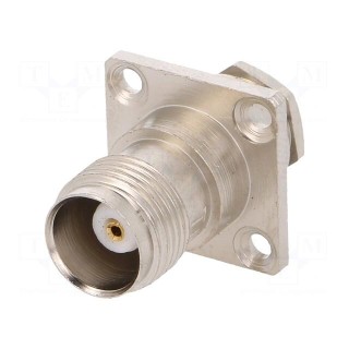 Socket | TNC | female | 50Ω | RG58 | clamp | for panel mounting | PTFE