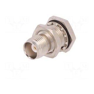 Socket | TNC | female | straight | 50Ω | crimped | PTFE | gold-plated