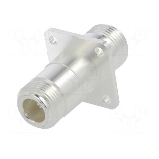 Coupler | N socket x2 | 50Ω | flange (4 holes),for panel mounting