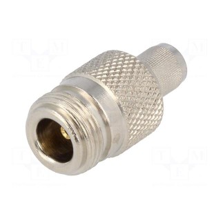 Plug | N | female | straight | 50Ω | CNT400 | crimped | for cable | PTFE