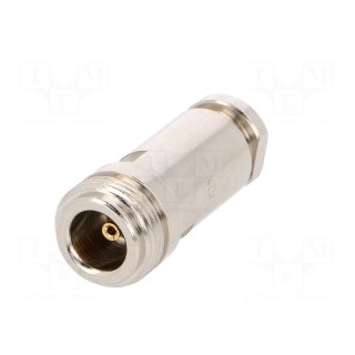 Plug | N | female | straight | 50Ω | RG58 | clamp | for cable | teflon