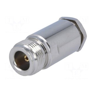 Plug | N | female | straight | H1000 | soldering,clamp | for cable | PTFE