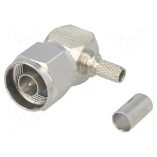 Plug | N | male | angled 90° | 50Ω | CNT-240,CNT-240-FLEX | for cable