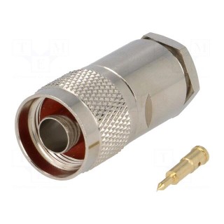 Plug | N | male | straight | 50Ω | 7C2V,RG213,RG8 | soldering,clamp