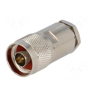 Plug | N | male | straight | 50Ω | 7C2V,RG213,RG8 | soldering,clamp