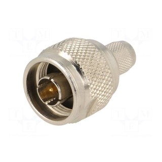 Plug | N | male | straight | 50Ω | H1000 | crimped | for cable | teflon