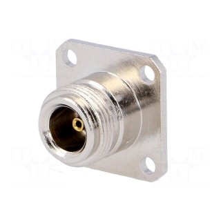 Socket | N | female | straight | 50Ω | soldering | for panel mounting