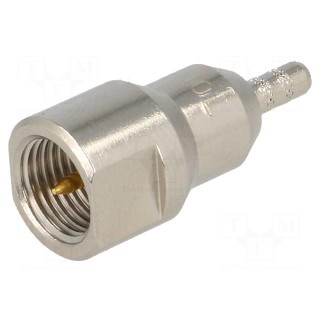 Plug | FME | male | straight | crimped | for cable | 50Ω | Insulation: PTFE