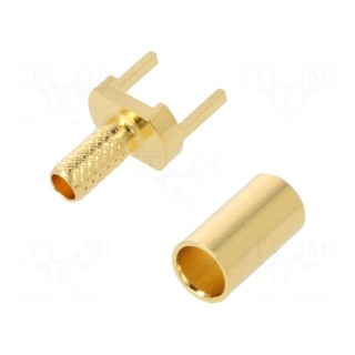 Socket | coaxial | straight | THT | on PCBs | -40÷80°C | Mat: brass