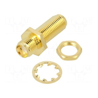 Coupler | SMA female,both sides | straight | 50Ω | PTFE | gold-plated