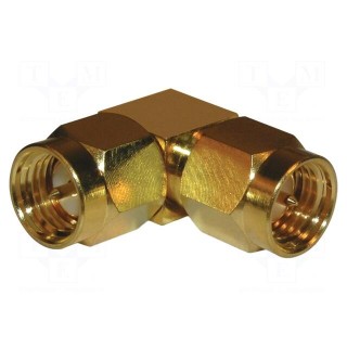 Coupler | SMA male,both sides | angled 90° | 50Ω | PTFE | gold-plated