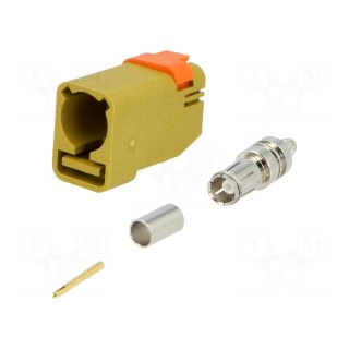 Plug | FAKRA II SMB | female | straight | RG174,RG316 | crimped | yellow
