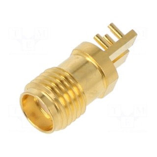 Plug | SMA | female | straight | 50Ω | SMT | for cable | PTFE | gold-plated