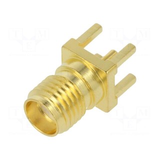 Plug | SMA | female | straight | 50Ω | THT | for cable | PTFE | gold-plated