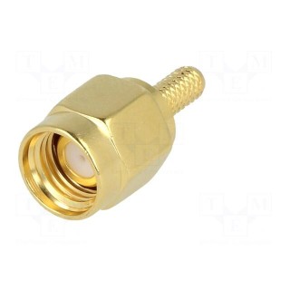 Plug | SMA | male | straight | 50Ω | crimped | for cable | PTFE