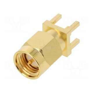 Plug | SMA | male | straight | 50Ω | THT | for cable | PTFE | gold-plated