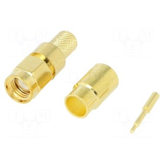 Plug | SMA | male | straight | H155 | crimped | for cable | gold-plated