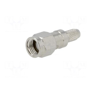 Plug | SMA | reverse,female | straight | 50Ω | RG58 | crimped | for cable