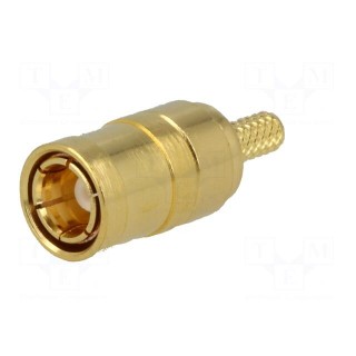 Plug | SMB | female | straight | 50Ω | crimped | for cable | PTFE | 0.3dB