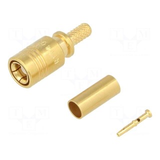 Plug | SMB | female | straight | 50Ω | RG174,RG179,RG316 | 2.6mm | crimped