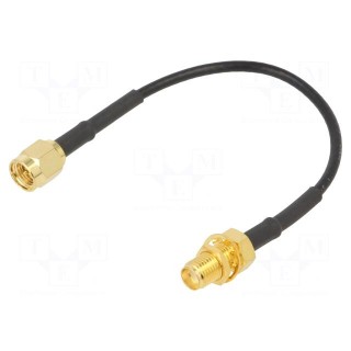 SMA,both sides | RG174 | Cable: coaxial | 0.153m | female | male