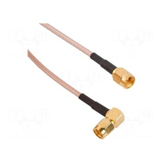 SMA,both sides | RG316 | Cable: coaxial | 1m | male | male | angled 90°