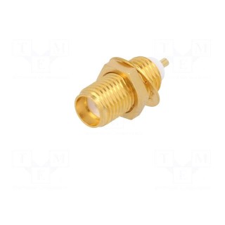 Socket | SMA | female | straight | 50Ω | soldering | teflon | gold-plated
