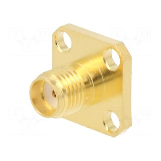 Socket | SMA | female | straight | 50Ω | soldering | PTFE | gold-plated