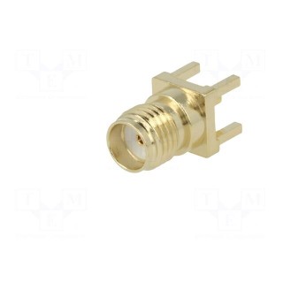 Socket | SMA | female | straight | THT | on PCBs | PTFE | gold-plated
