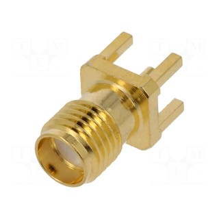 Socket | SMA | female | straight | THT | on PCBs | PTFE | gold-plated