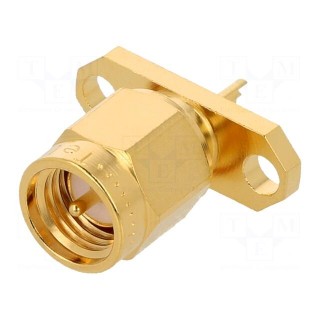 Socket | SMA | male | straight | 50Ω | soldering | PTFE | gold-plated