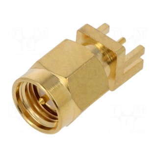 Socket | SMA | male | straight | THT | on PCBs | PTFE | gold-plated