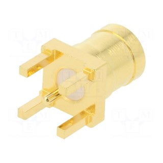 Socket | SMB | female | straight | 50Ω | THT | for cable | PTFE | Mat: brass