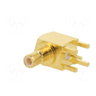 Socket | SMB | male | angled 90° | 50Ω | THT | for cable | PTFE | Mat: brass