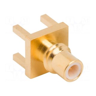 Socket | SMC | male | straight | 50Ω | THT | for cable | PTFE | gold-plated