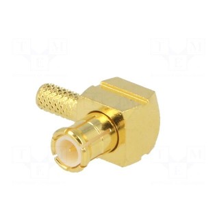 Plug | MCX | male | angled 90° | 50Ω | soldering,crimped | for cable
