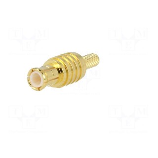 Plug | MCX | male | straight | 50Ω | crimped | for cable | PTFE | Vswr: 1.3