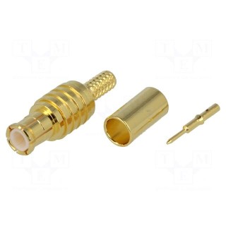 Plug | MCX | male | straight | 50Ω | crimped | for cable | teflon | Vswr: 1.3