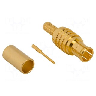 Plug | MCX | male | straight | 75Ω | crimped | for cable | PTFE | -65÷165°C