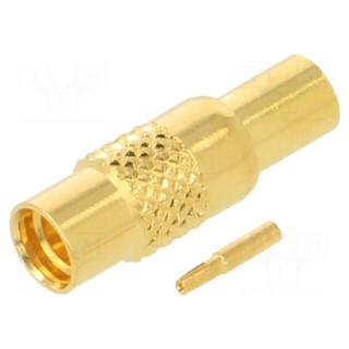 Plug | MMCX | female | straight | 50Ω | soldering | for cable | PTFE
