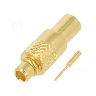 Plug | MMCX | male | straight | 50Ω | soldering | for cable | PTFE
