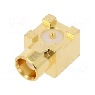 Socket | MCX | female | angled | 50Ω | SMT | PTFE | gold-plated